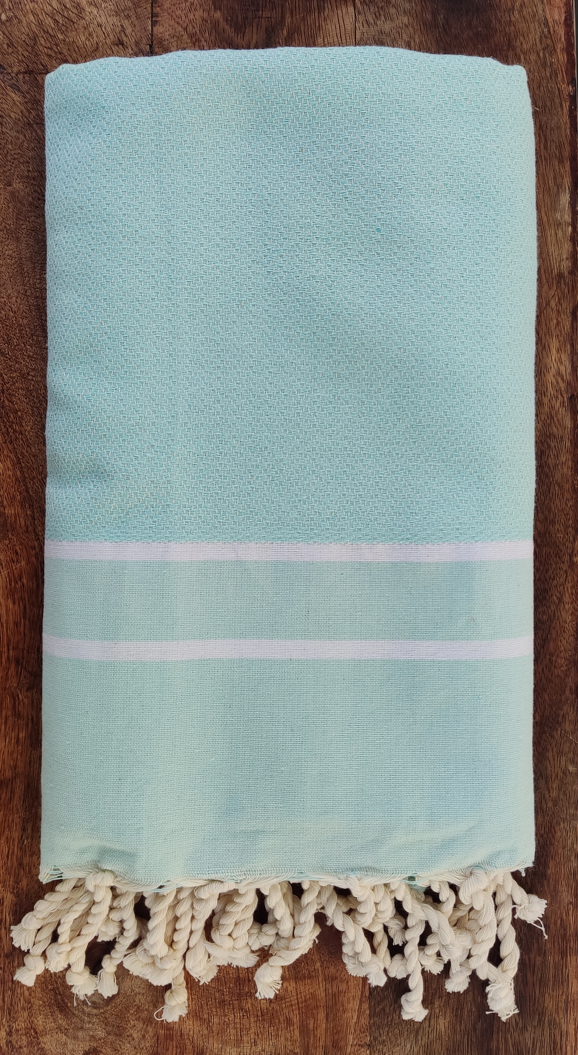 RUČNĚ TKANÝ BAVLNĚNÝ PLÉD FOUTA /  MINT